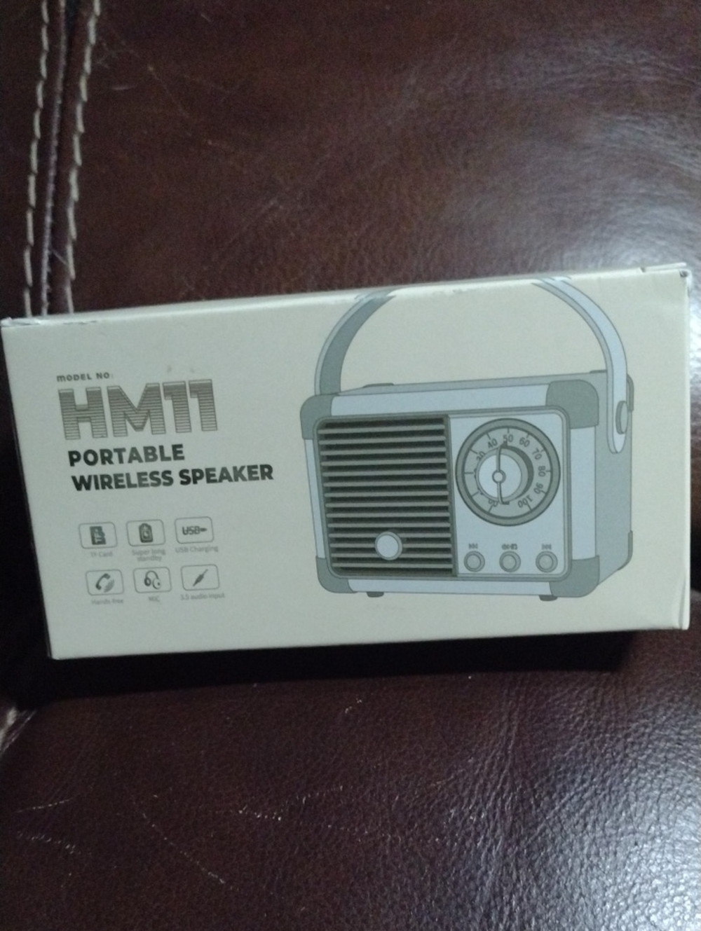 Portable Wireless Speaker - Retro White and Gray